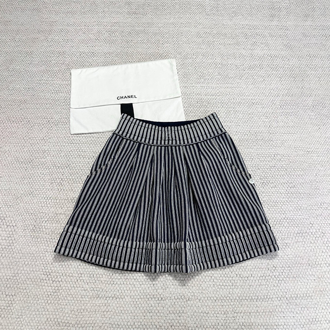 9A+ quality chanel striped mini skirt